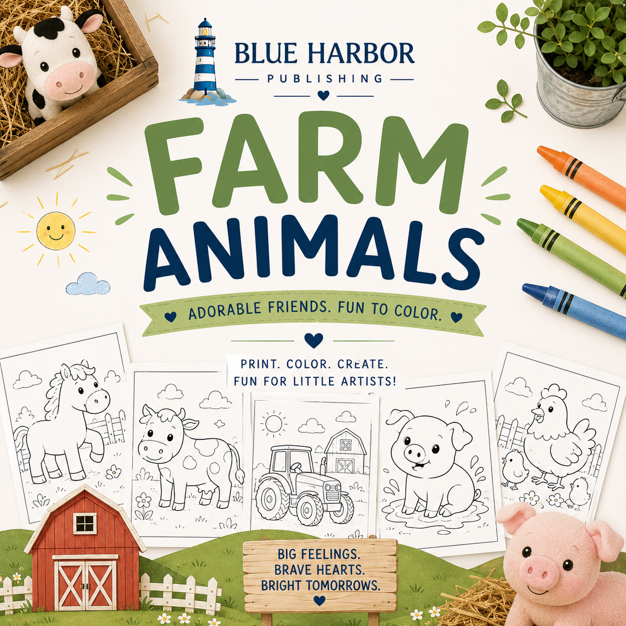 Farm animal coloring pages 