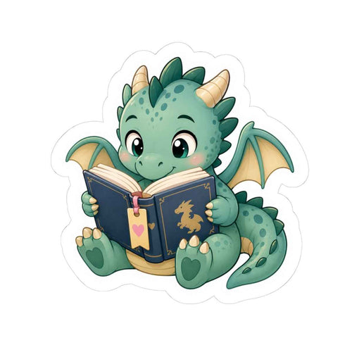 Cute Reading Dragon Sticker