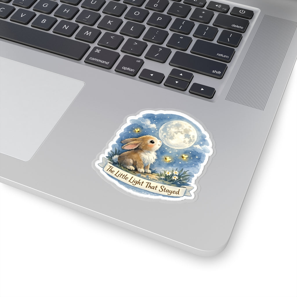 Bunny Moonlight Kiss-Cut Sticker — “The Little Light That Stayed”
