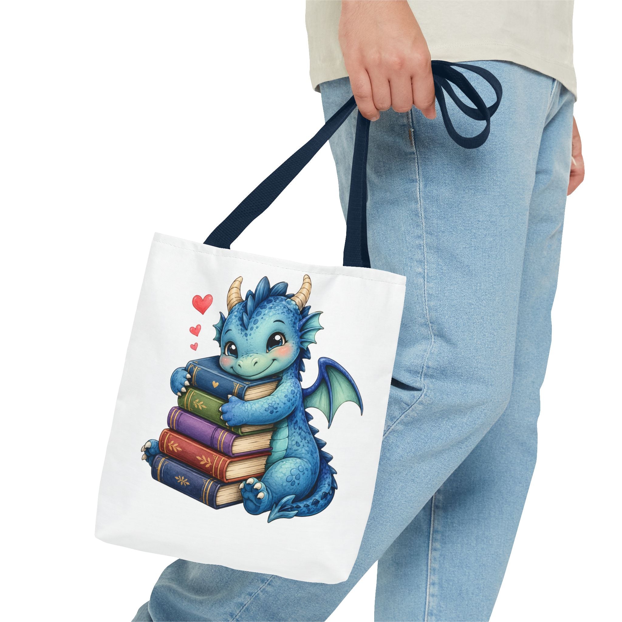 Cute Blue Dragon Booklover Tote Bag