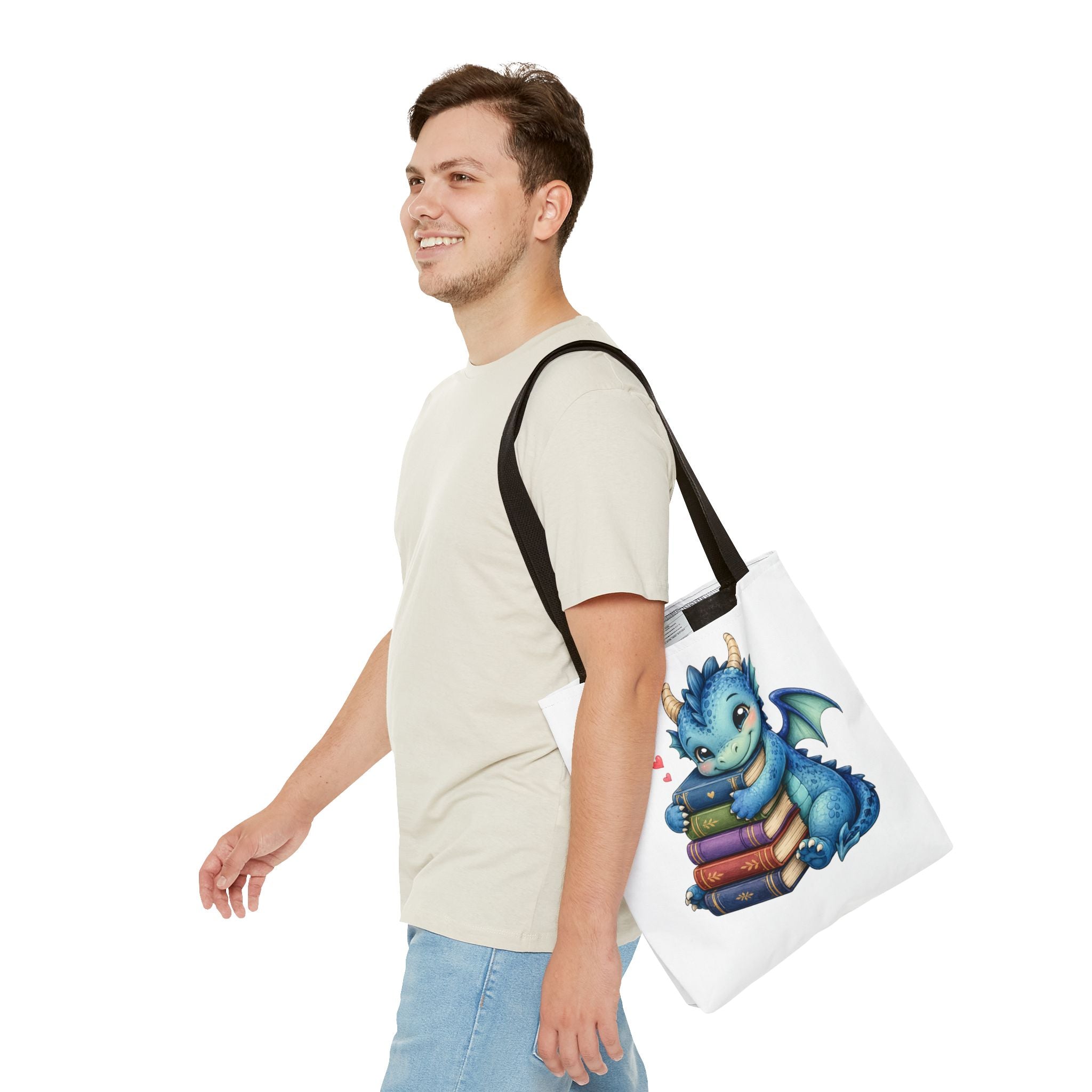 Cute Blue Dragon Booklover Tote Bag