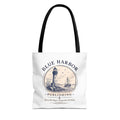 Nautical Lighthouse Tote Bag "Blue Harbor Publishing" Vintage Seaside Canvas Tote