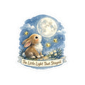 Bunny Moonlight Kiss-Cut Sticker — “The Little Light That Stayed”