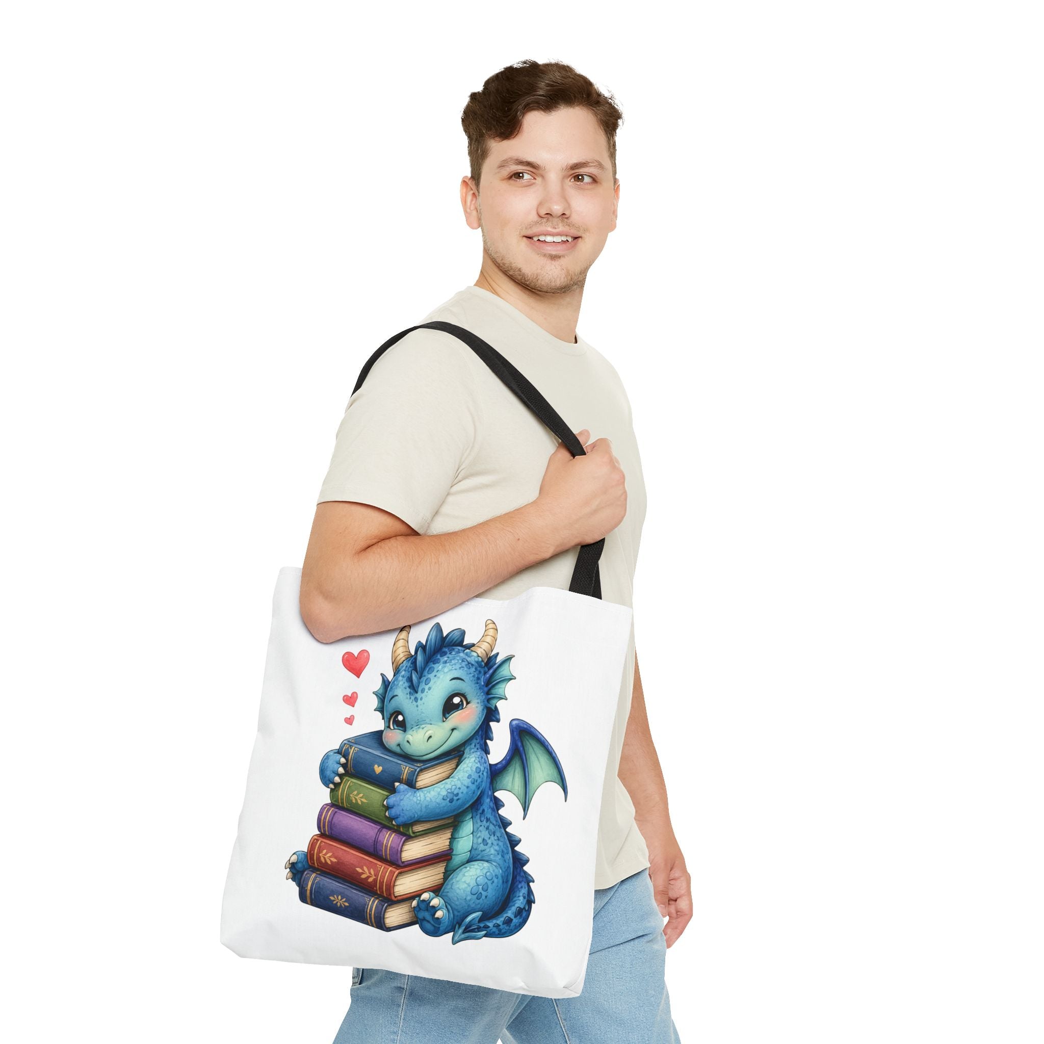Cute Blue Dragon Booklover Tote Bag