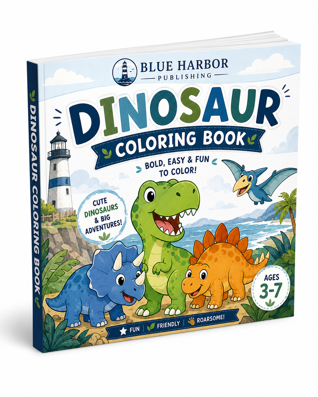 Roar into creativity with this dinosaur coloring book for kids ages 3-7, featuring bold, easy-to-color T-Rex, Triceratops, Stegosaurus, and more. A fun printable PDF for preschool activities, homeschool printables, and classroom fun. Instant digital download for unlimited prints.