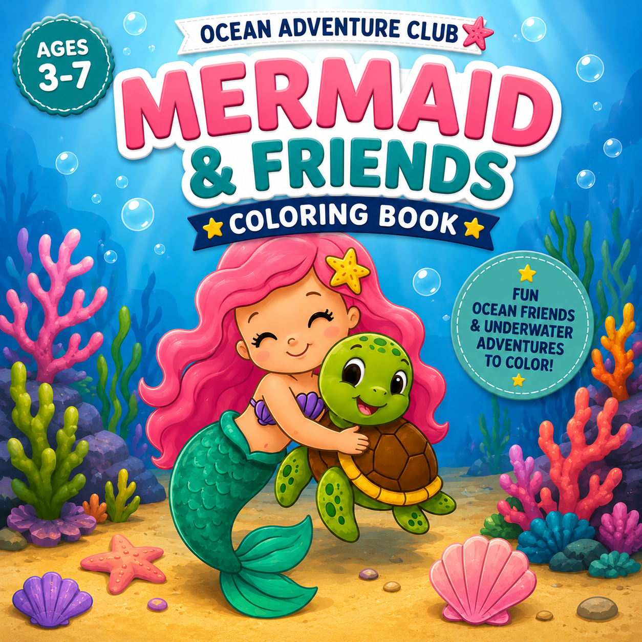 Mermaid and Friends Coloring Book