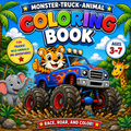 Monster Truck Animals Coloring Book