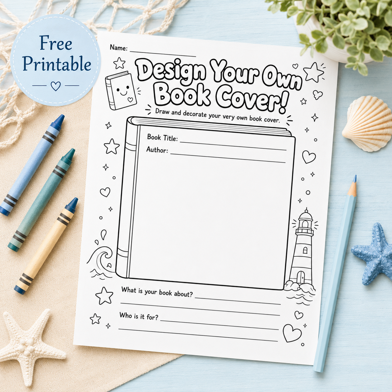 Design Your Own Book Cover – Free Printable Activity for Kids
